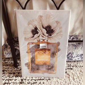Luxury Fashion Floral Perfume Canvas Wall Art, NWT